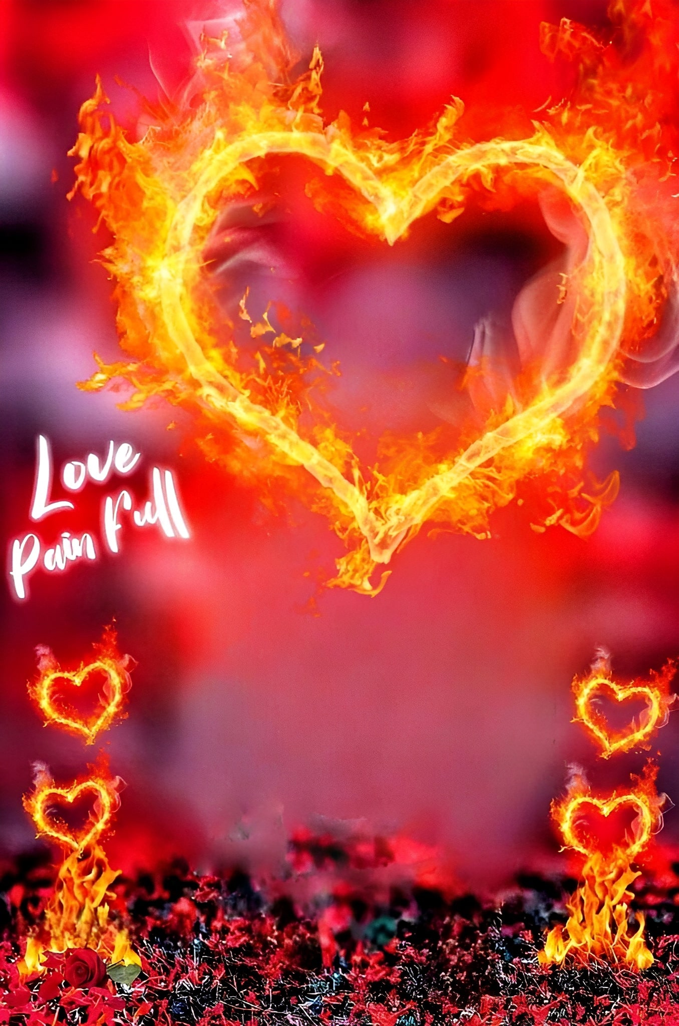 Love Heart Fire Editing Picsart Background HD Image 