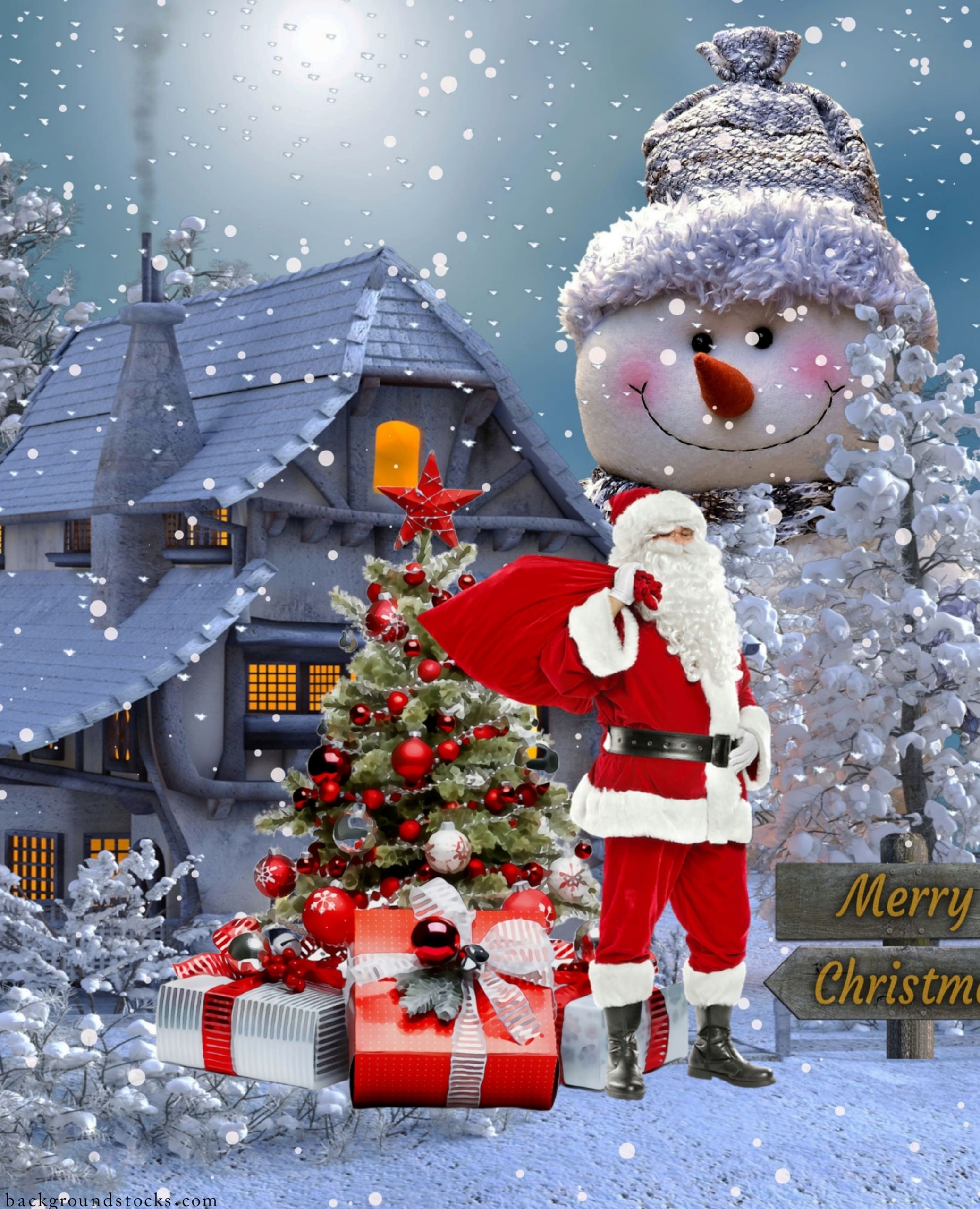 Free Download Merry Christmas Background Image 