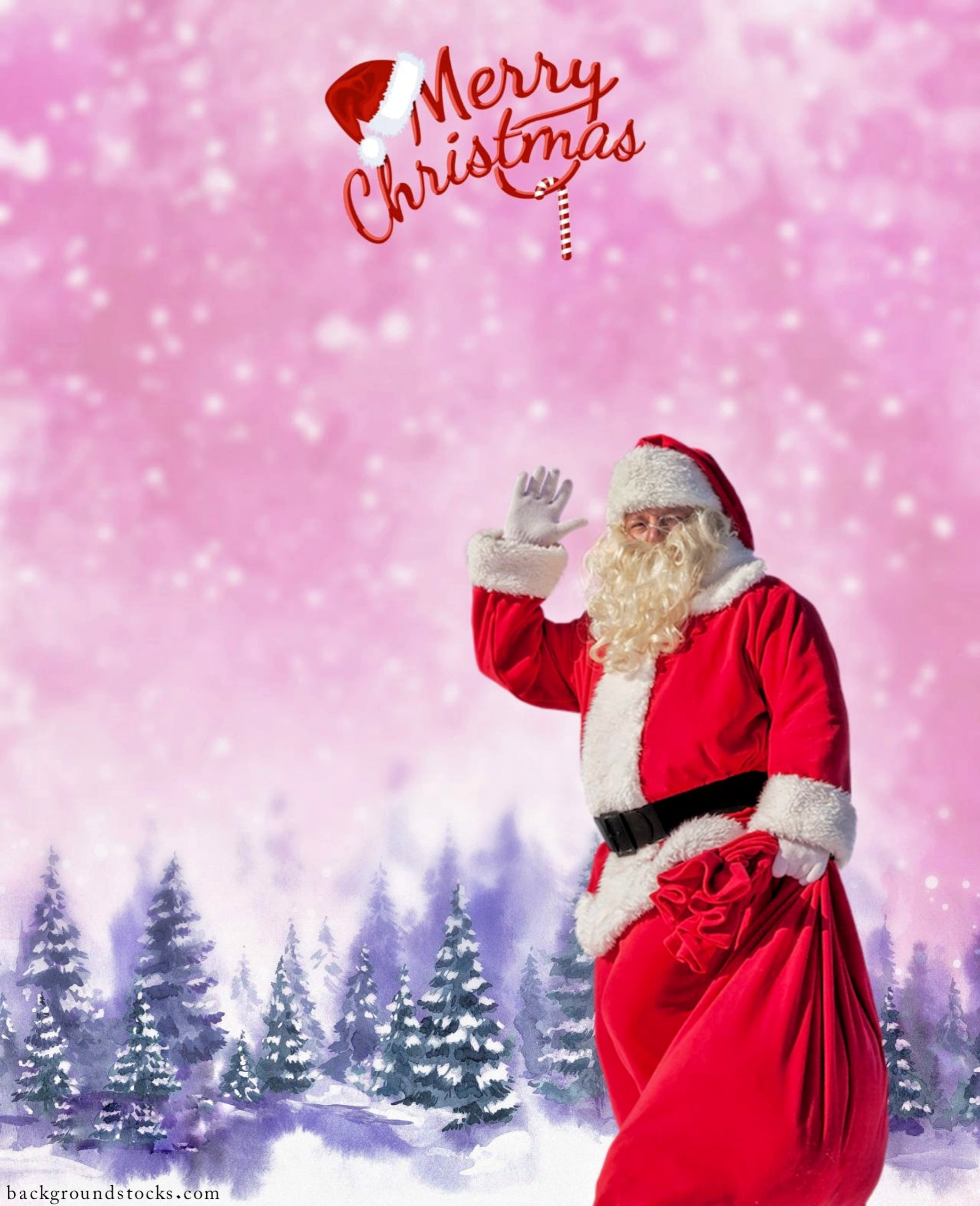 Pink Merry Christmas Background HD 