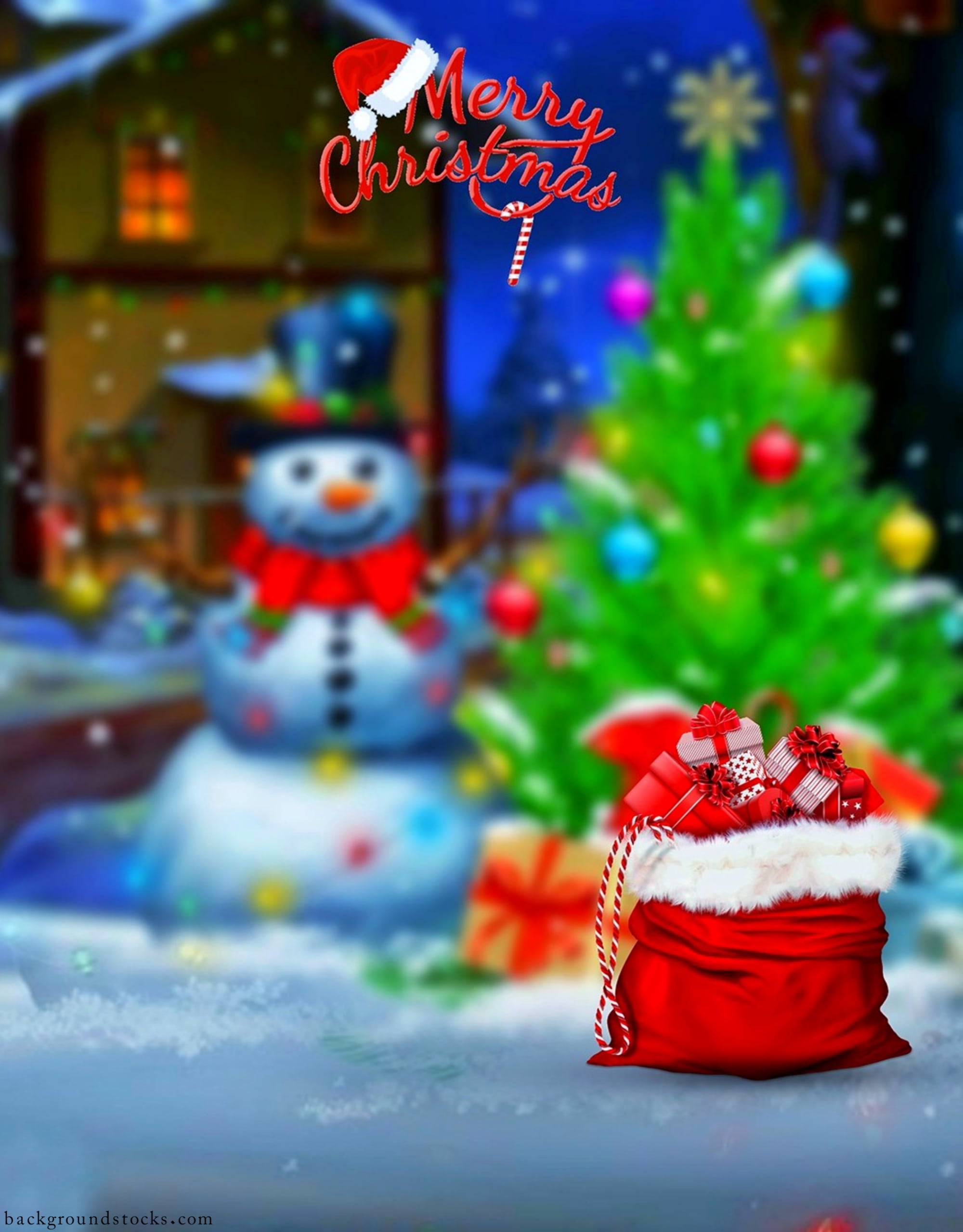 Christmas Background Image HD With Christmas Tree 